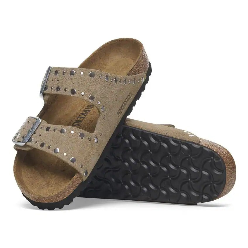 BIRKENSTOCK Ciabatta Donna Arizona Rivet Suede-Taupe