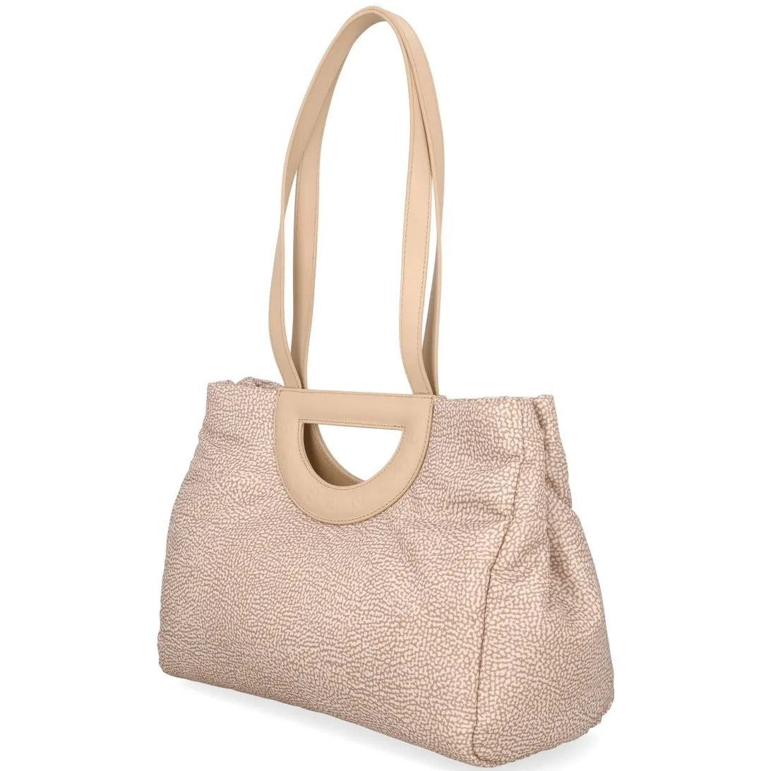 BORBONESE Borsa Bouche Shopper Medium-Sabbia