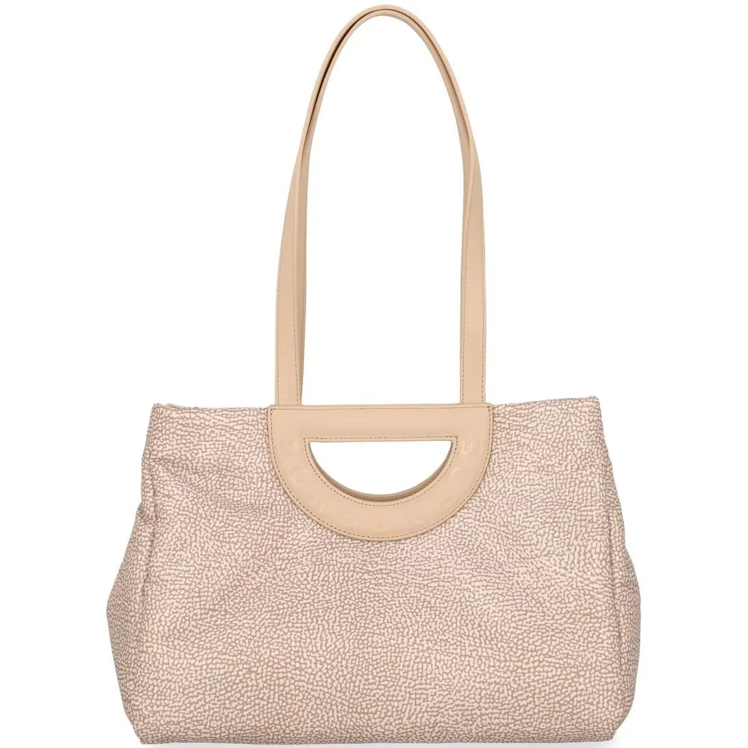 BORBONESE Borsa Bouche Shopper Medium-Sabbia