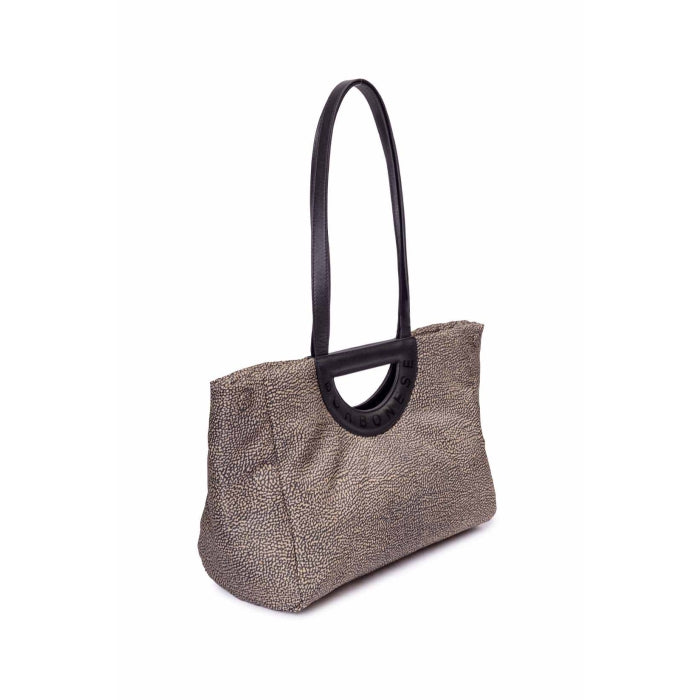 BORBONESE Borsa Bouche Shopper Medium-Naturale Nero