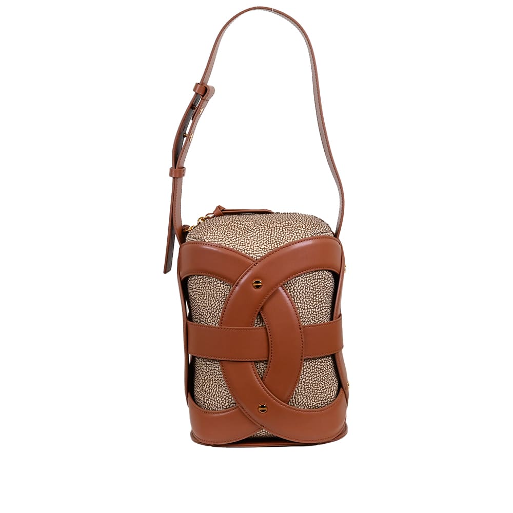 BORBONESE Borsa All Round Secchiello Medium-Coconut