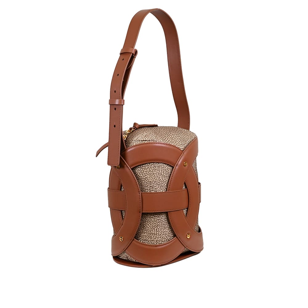 BORBONESE Borsa All Round Secchiello Medium-Coconut