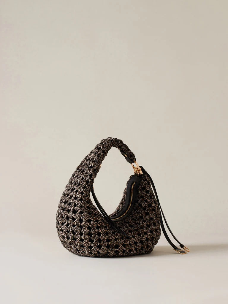 BORBONESE Borsa HOBO LA NIDO MINI-Naturale Nero