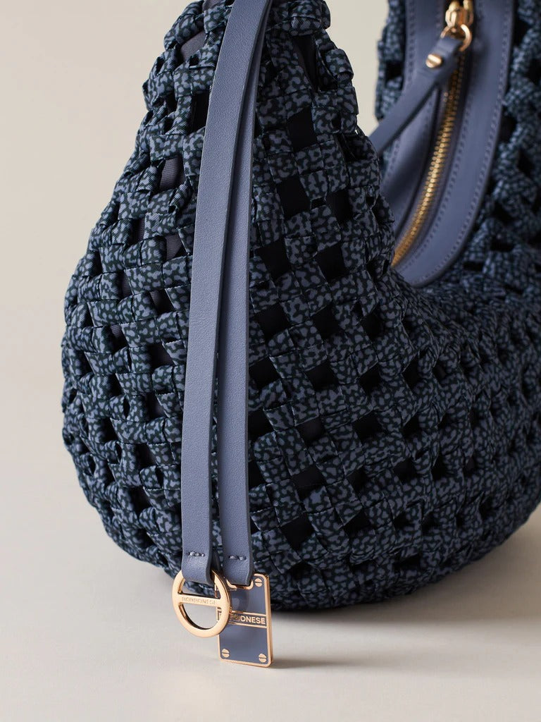 BORBONESE Borsa HOBO LA NIDO MINI-Denim