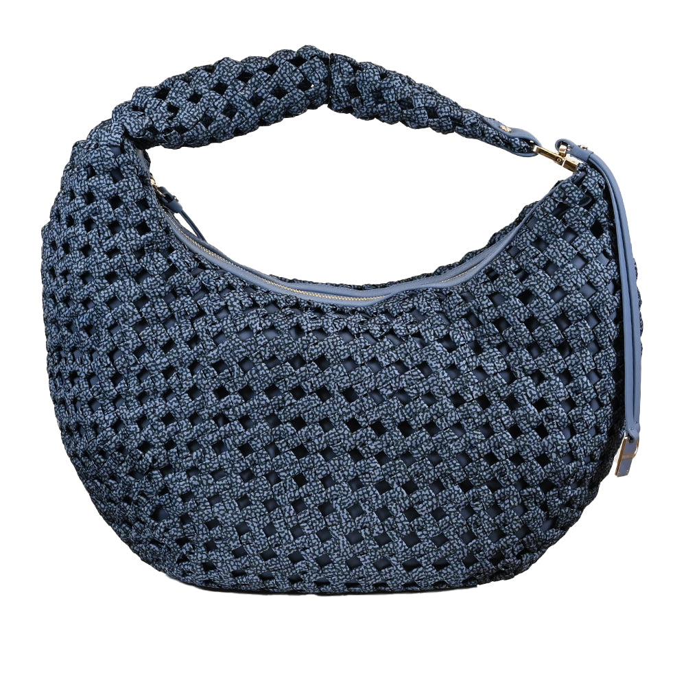 BORBONESE Borsa Hobo La Nido Medium-Denim