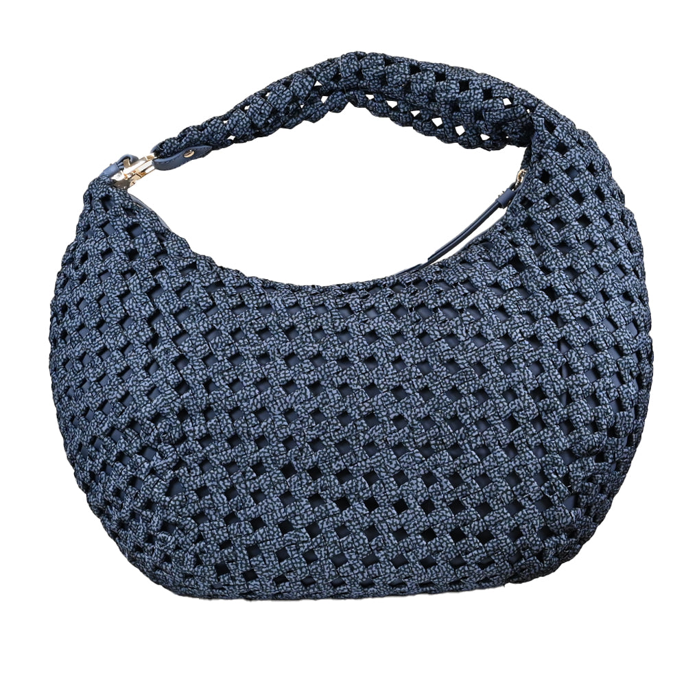 BORBONESE Borsa Hobo La Nido Medium-Denim