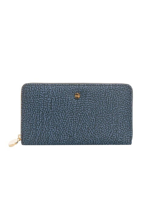 BORBONESE Portafoglio Classic Large Zip Around-Denim