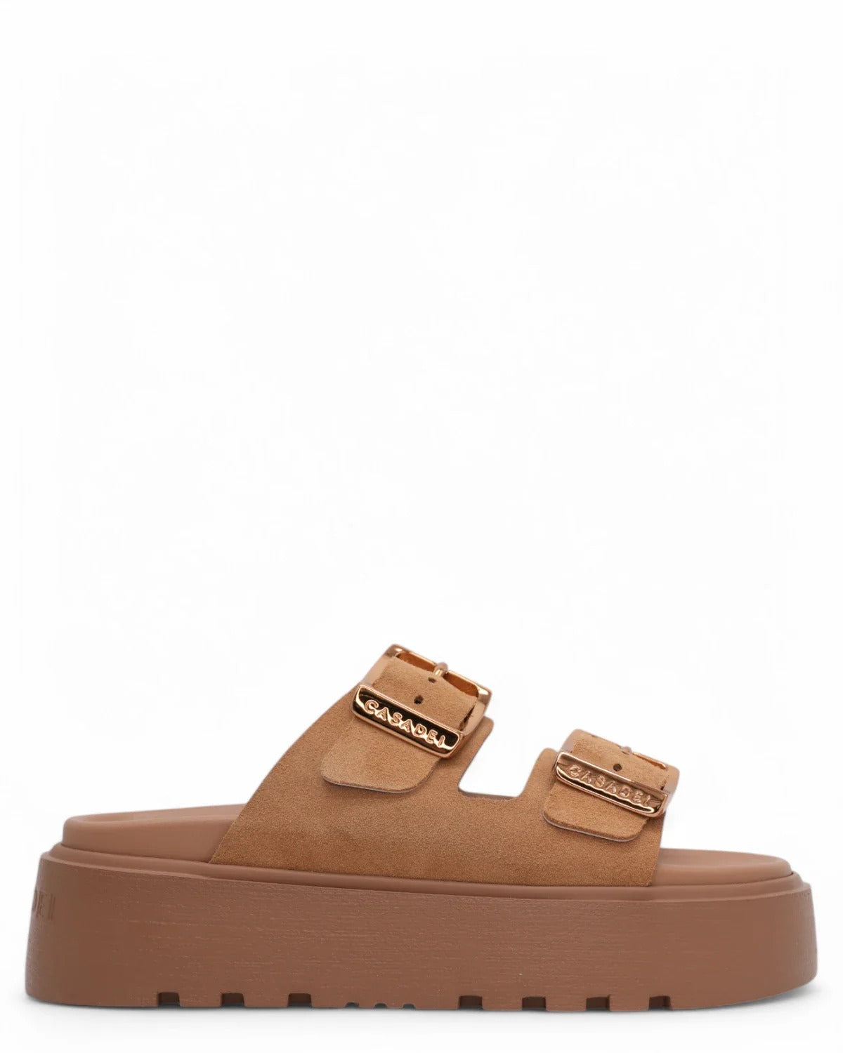 Casadei Ciabatta Donna Birky Maxi Fibbie-Toffee
