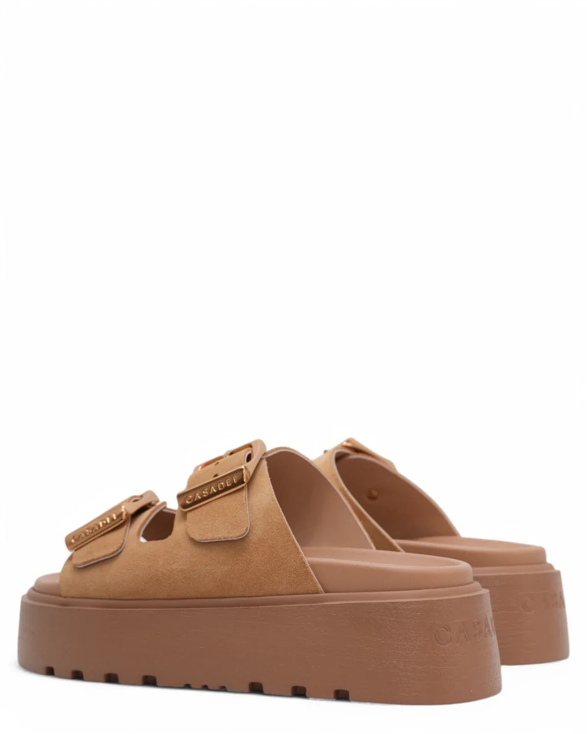 Casadei Ciabatta Donna Birky Maxi Fibbie-Toffee