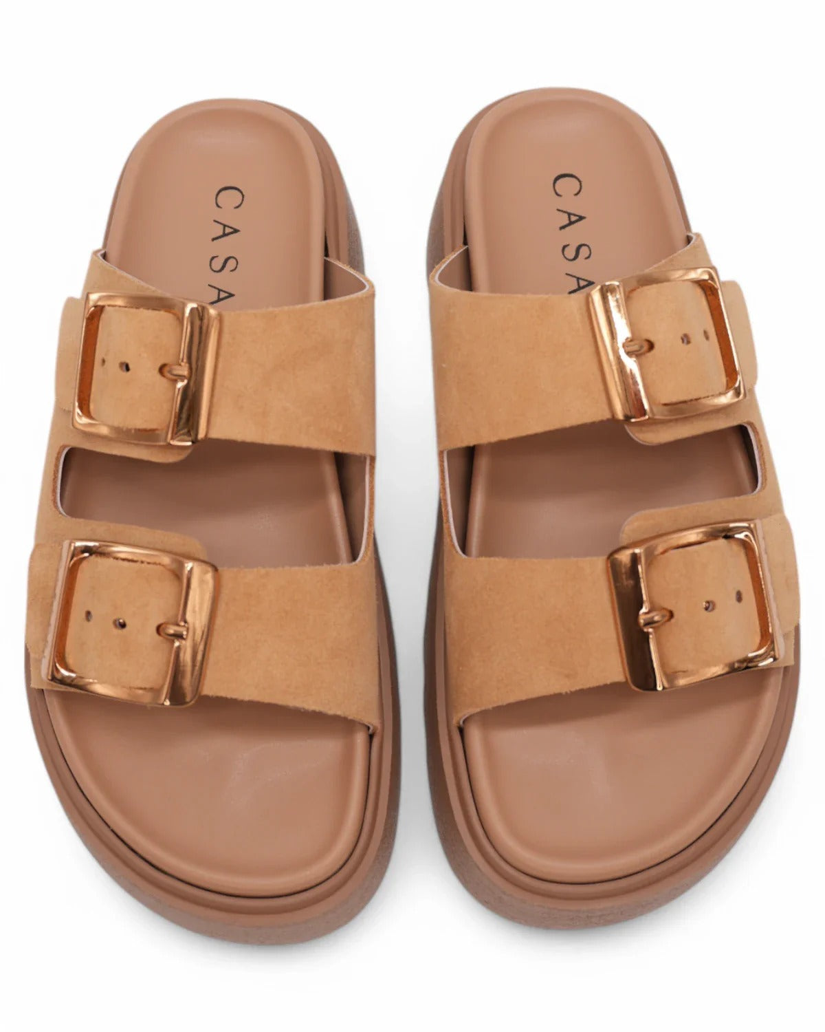 Casadei Ciabatta Donna Birky Maxi Fibbie-Toffee
