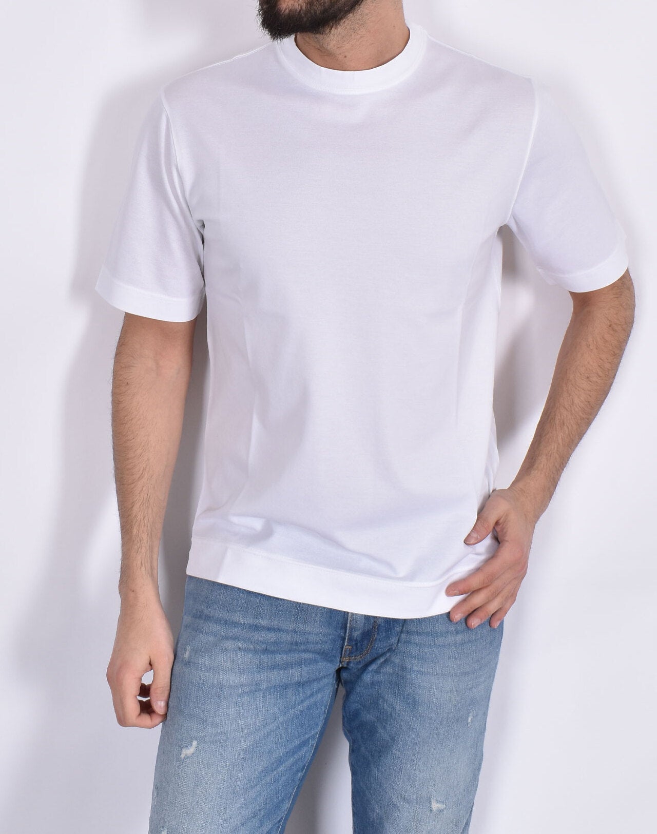 CIRCOLO 1901 T-Shirt Uomo Premium-Bianco Ottico