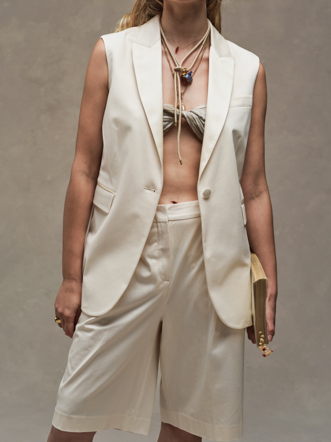 CIRCOLO 1901 Gilet Donna Jersey Satin-Linen