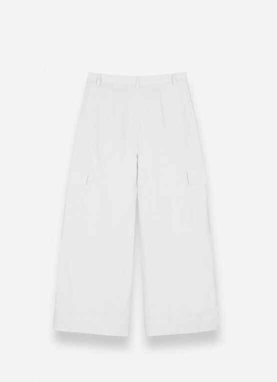 COLMAR Pantalone Donna Cargo Lino Cotone-Bianco