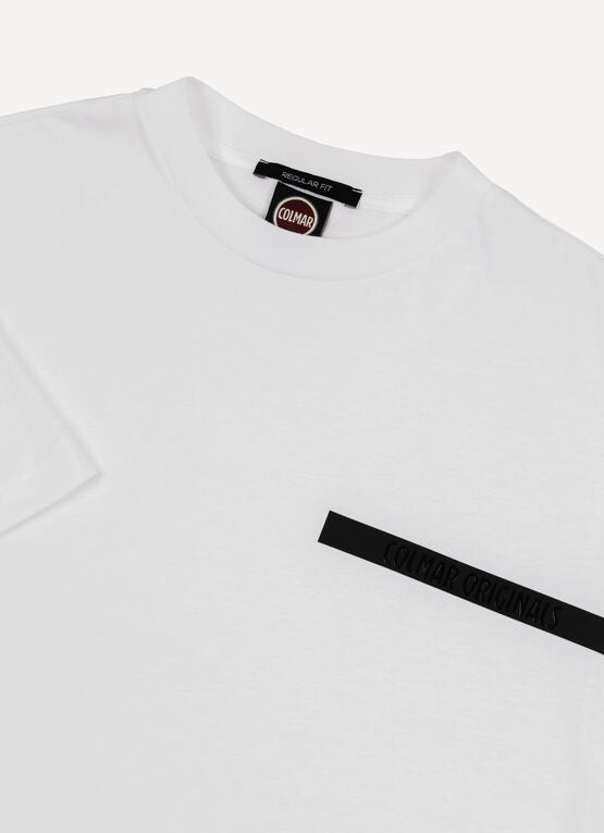COLMAR T-Shirt Uomo Logo Tape-Bianco
