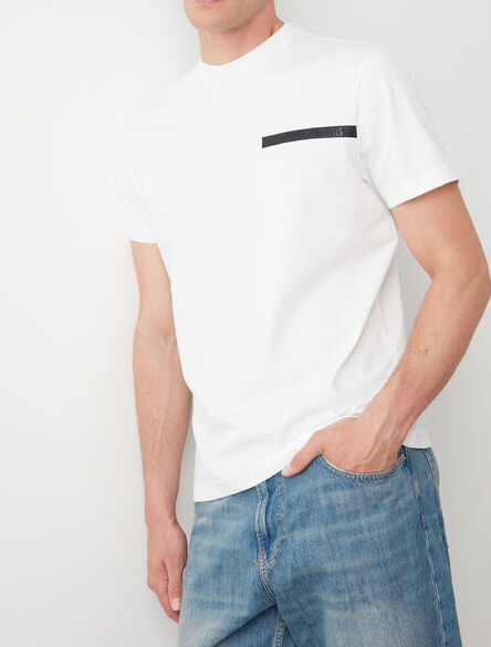COLMAR T-Shirt Uomo Logo Tape-Bianco