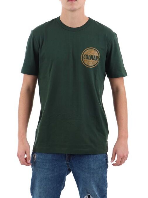 COLMAR T-Shirt Uomo Logo Camouflage-Verde