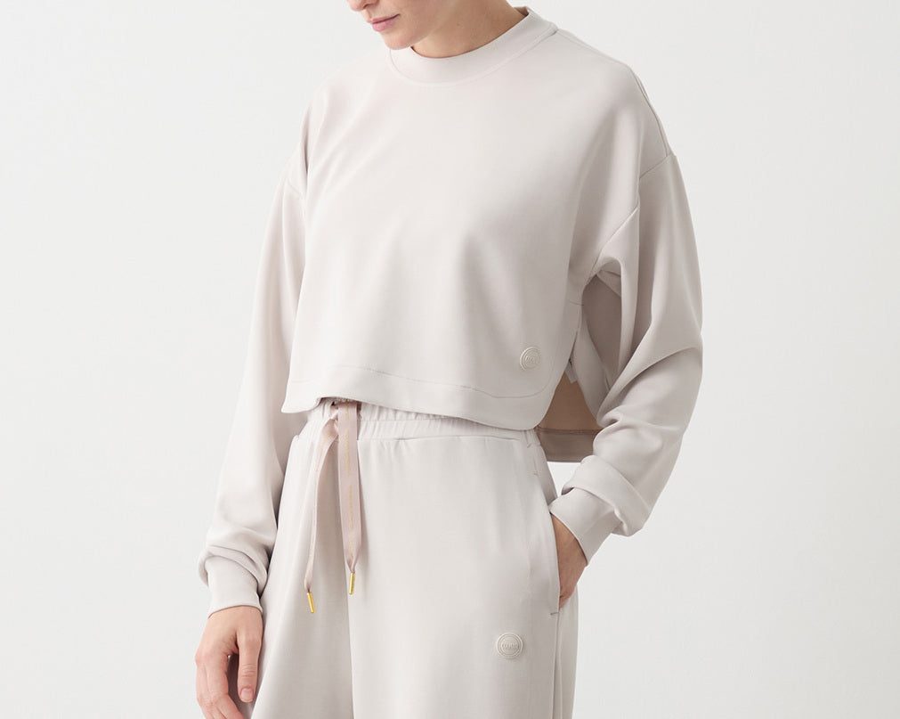 COLMAR Felpa Donna Girocollo Crop-Beige