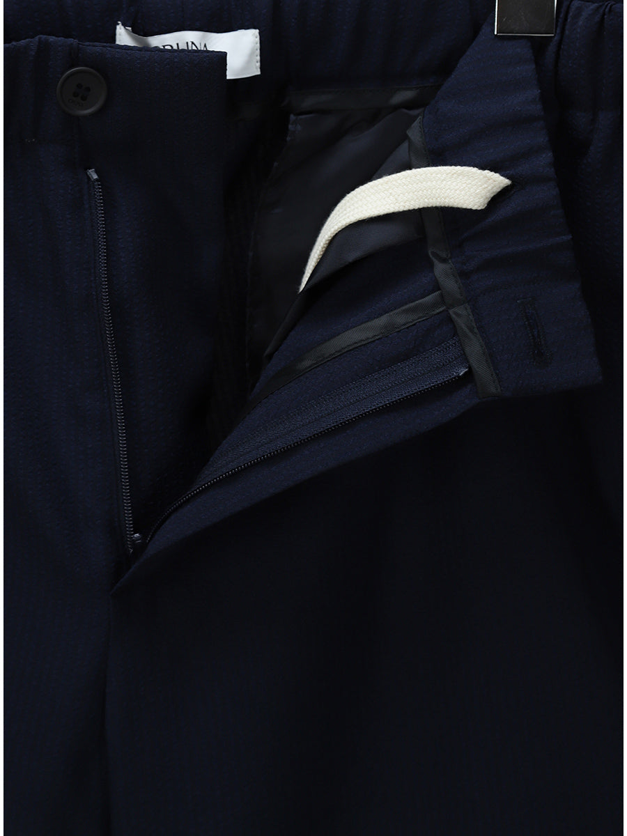 CRUNA Pantalone Uomo Burano Seersucker-Blu Notte