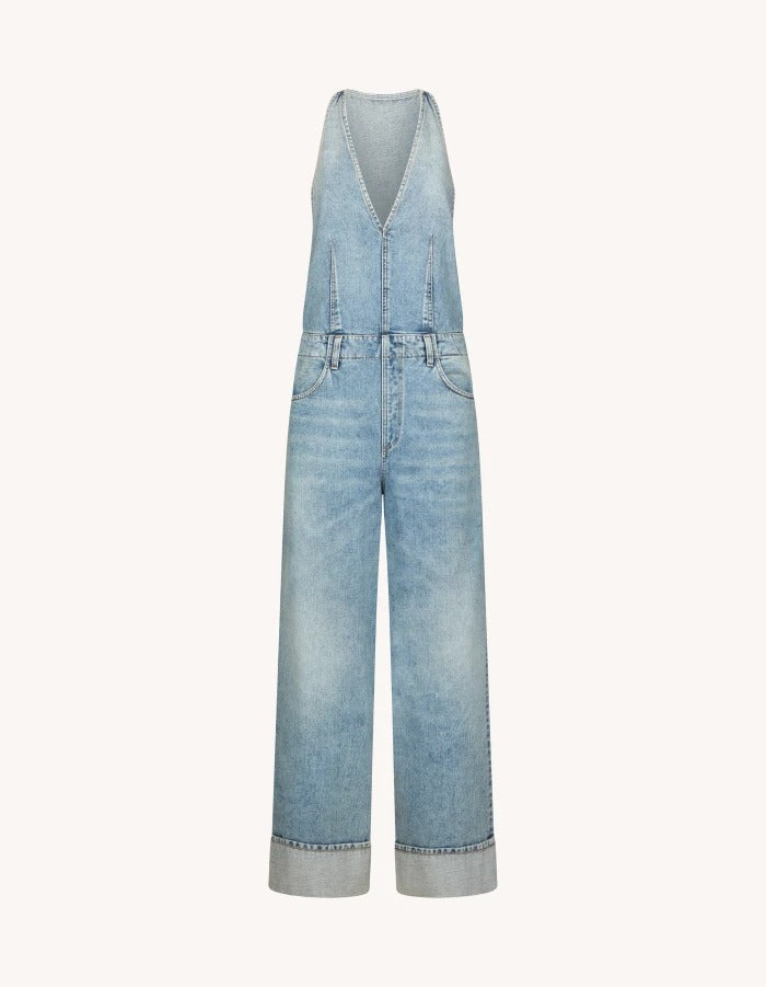 DONDUP Tuta Donna Denim Riciclato-Blu