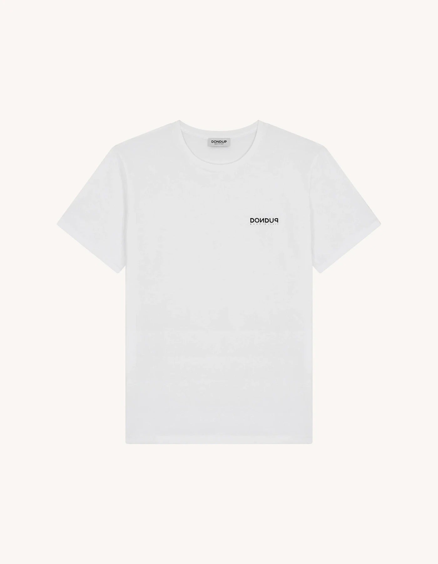 DONDUP T-Shirt Uomo Jersey Logo Lettering-Bianco