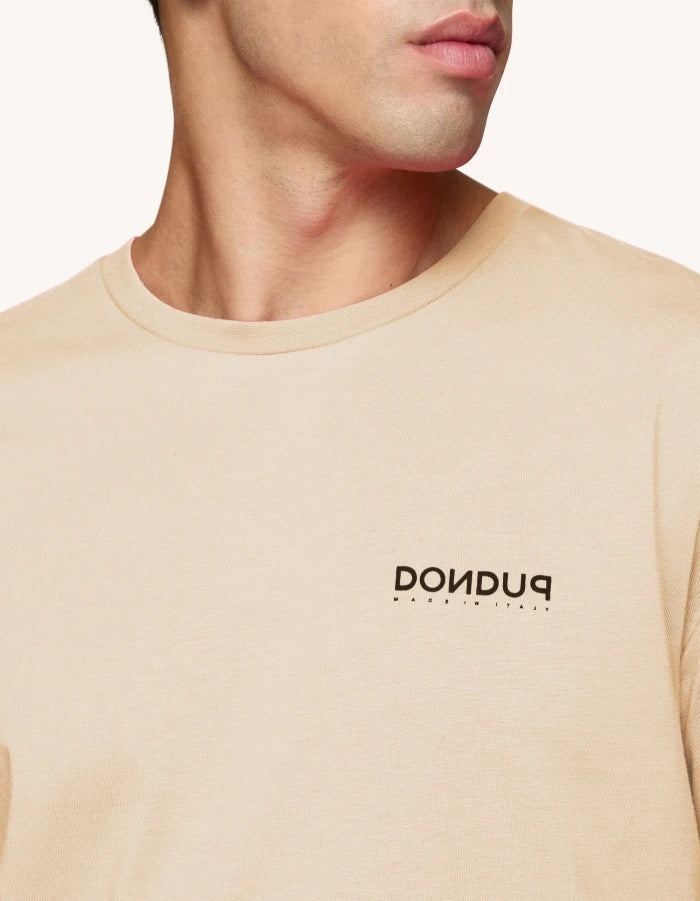 DONDUP T-shirt Uomo Jersey Logo Lettering-Lievito