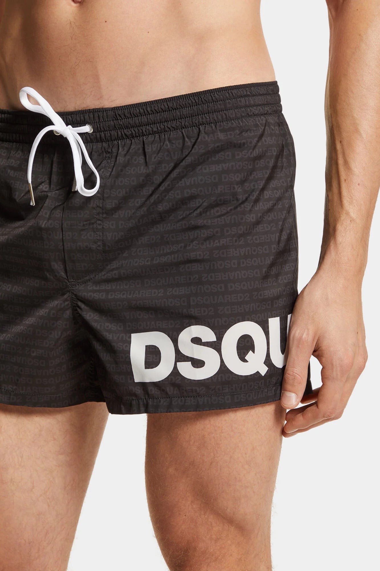 DSQUARED2 Boxer Uomo Midi Logo Lettering-Black White