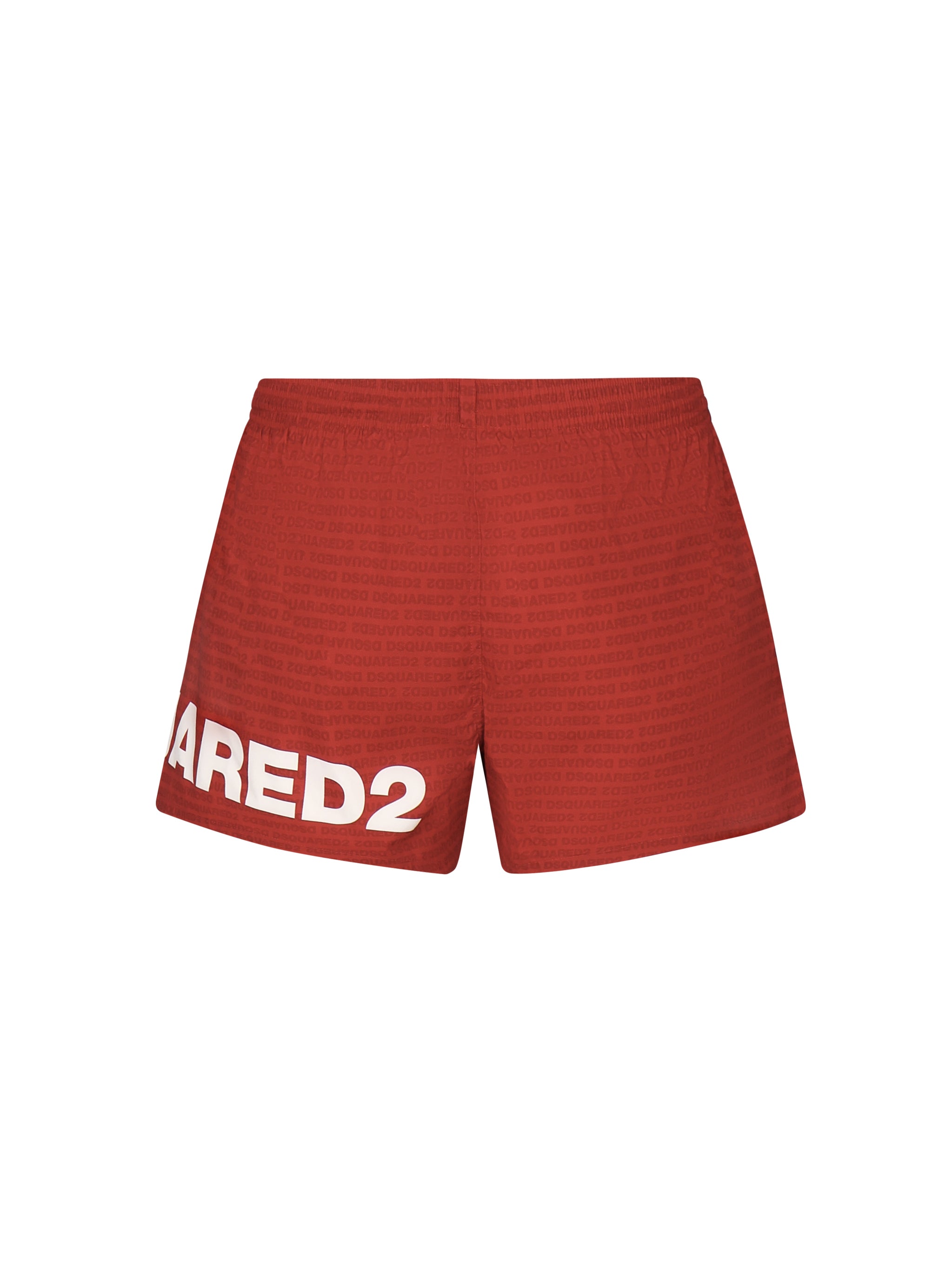 DSQUARED2 Boxer Uomo Midi Logo Lettering-Red White