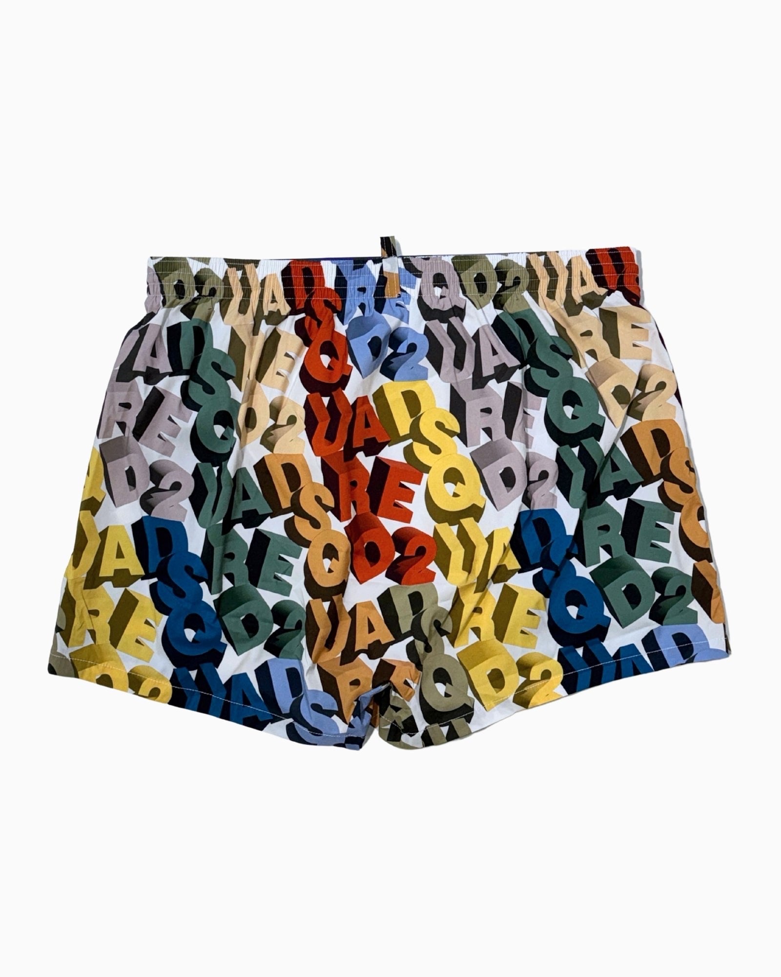 DSQUARED2 Boxer Uomo Midi Logo All Over-Multicolor White