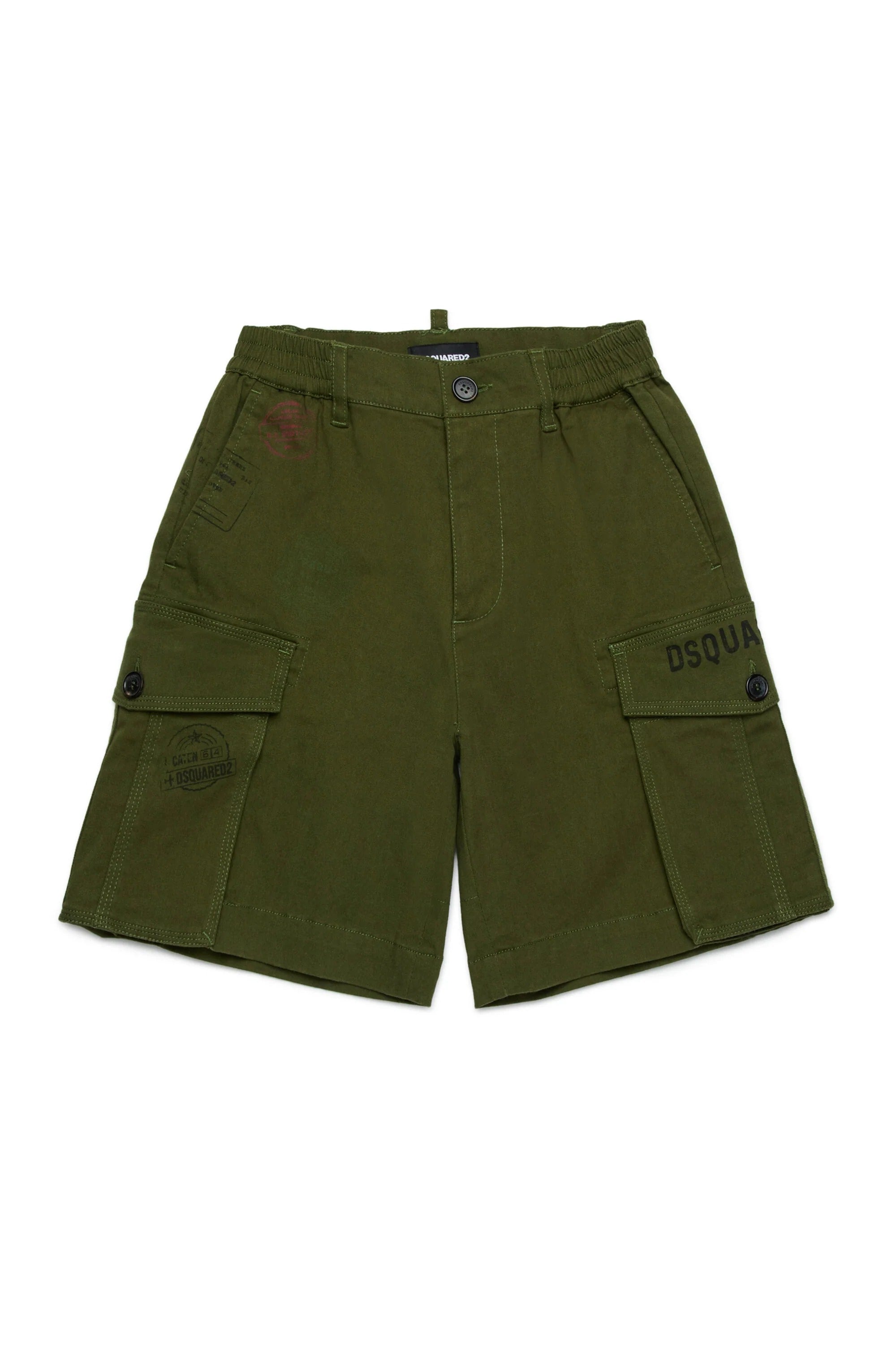 DSQUARED2 Calzoncino Junior Cargo Passport-Verde Oliva