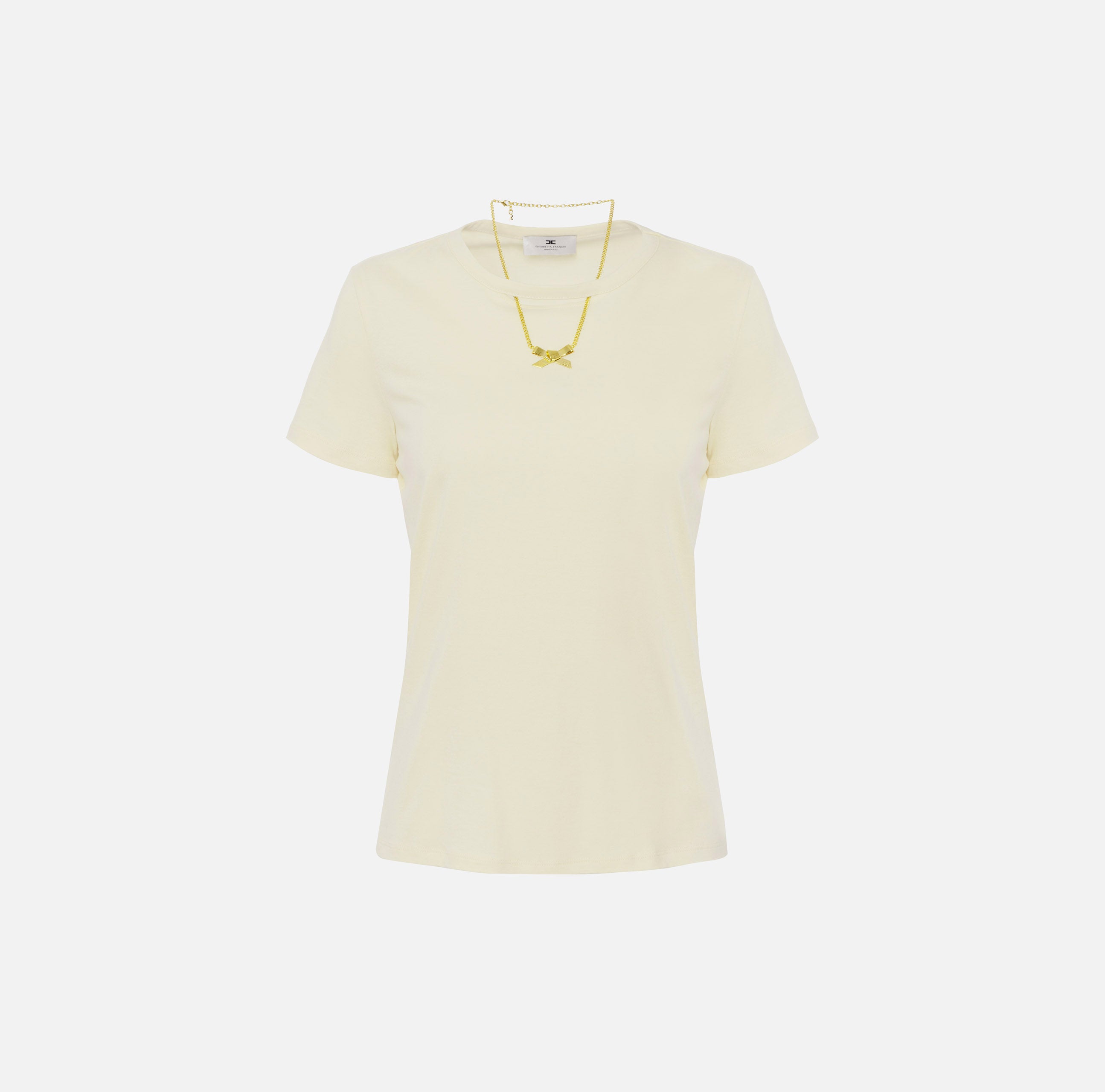 ELISABETTA FRANCHI T-Shirt Jersey Collana-Lemonade