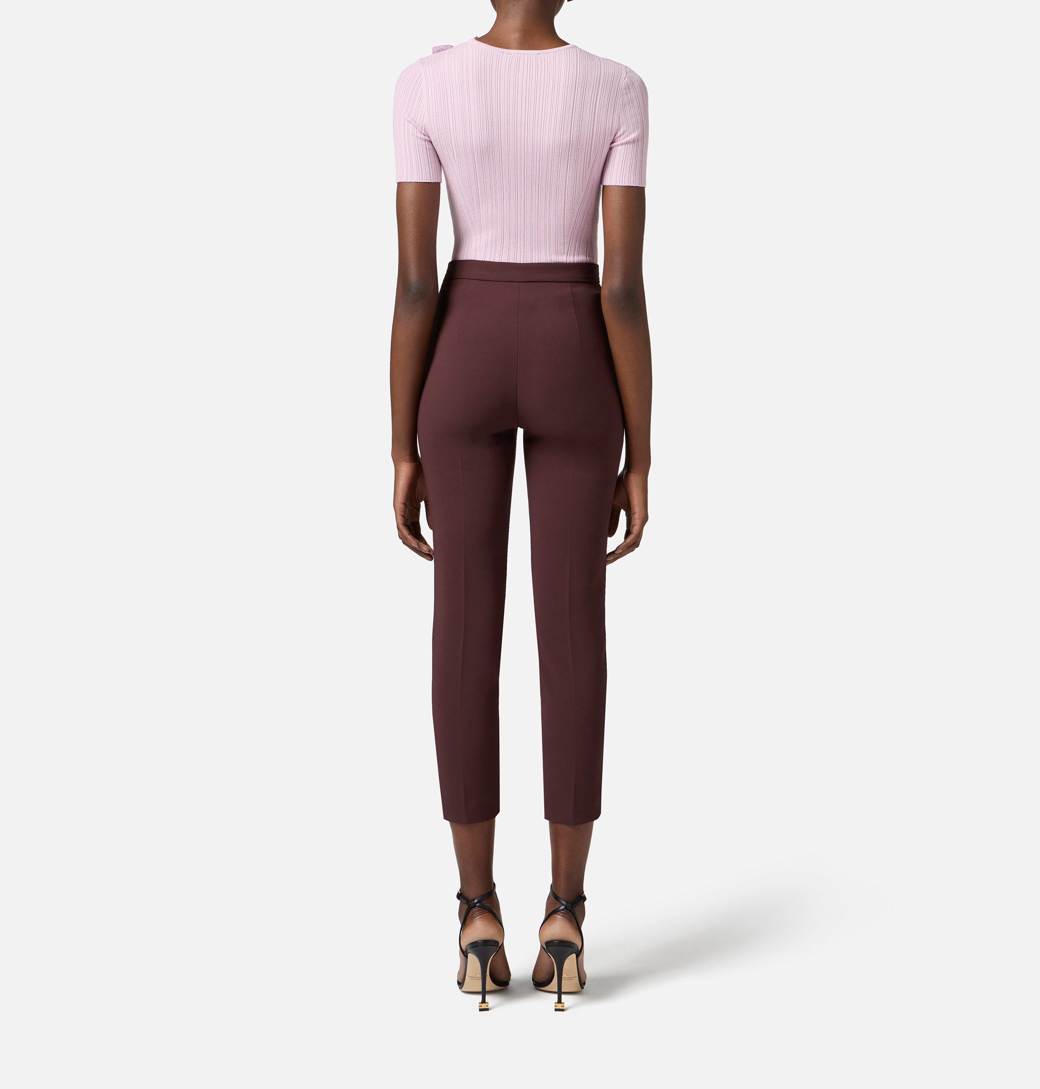 ELISABETTA FRANCHI Maglia Lyocell Seta Fiore-Quarzo
