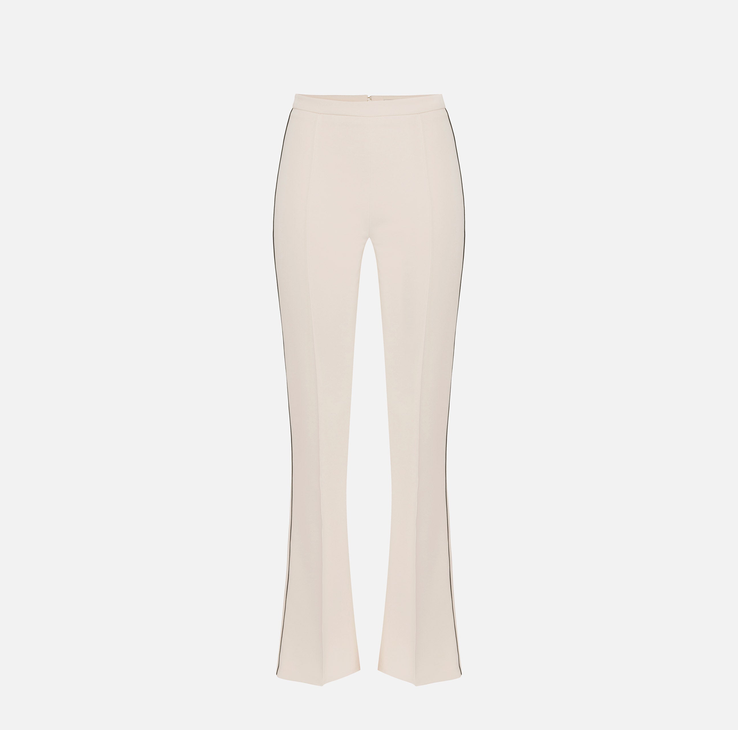 ELISABETTA FRANCHI Pantalone Zampa Crêpe Piping-Burro Nero