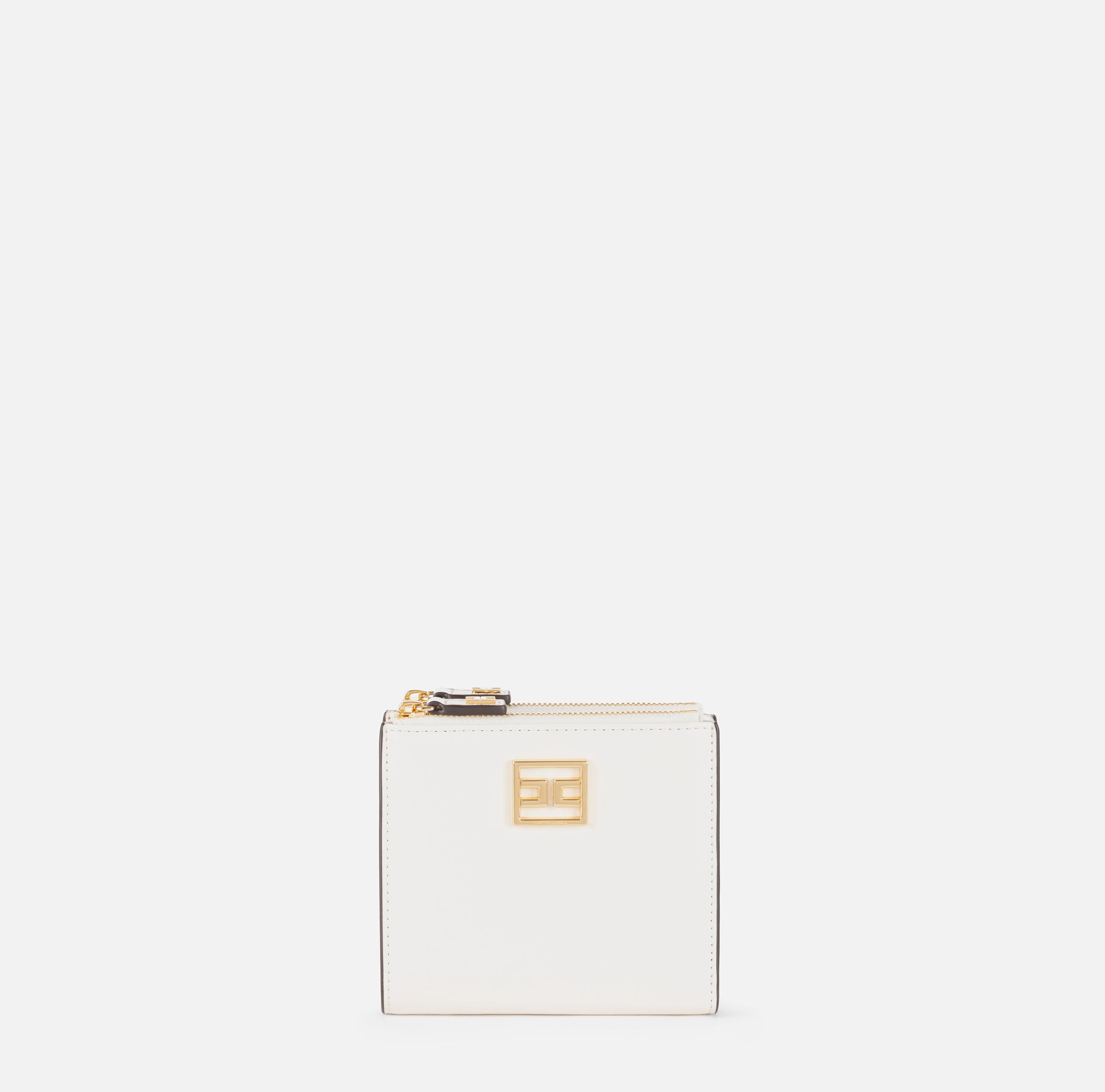 ELISABETTA FRANCHI Portafoglio Bifold Placca Logo-Burro