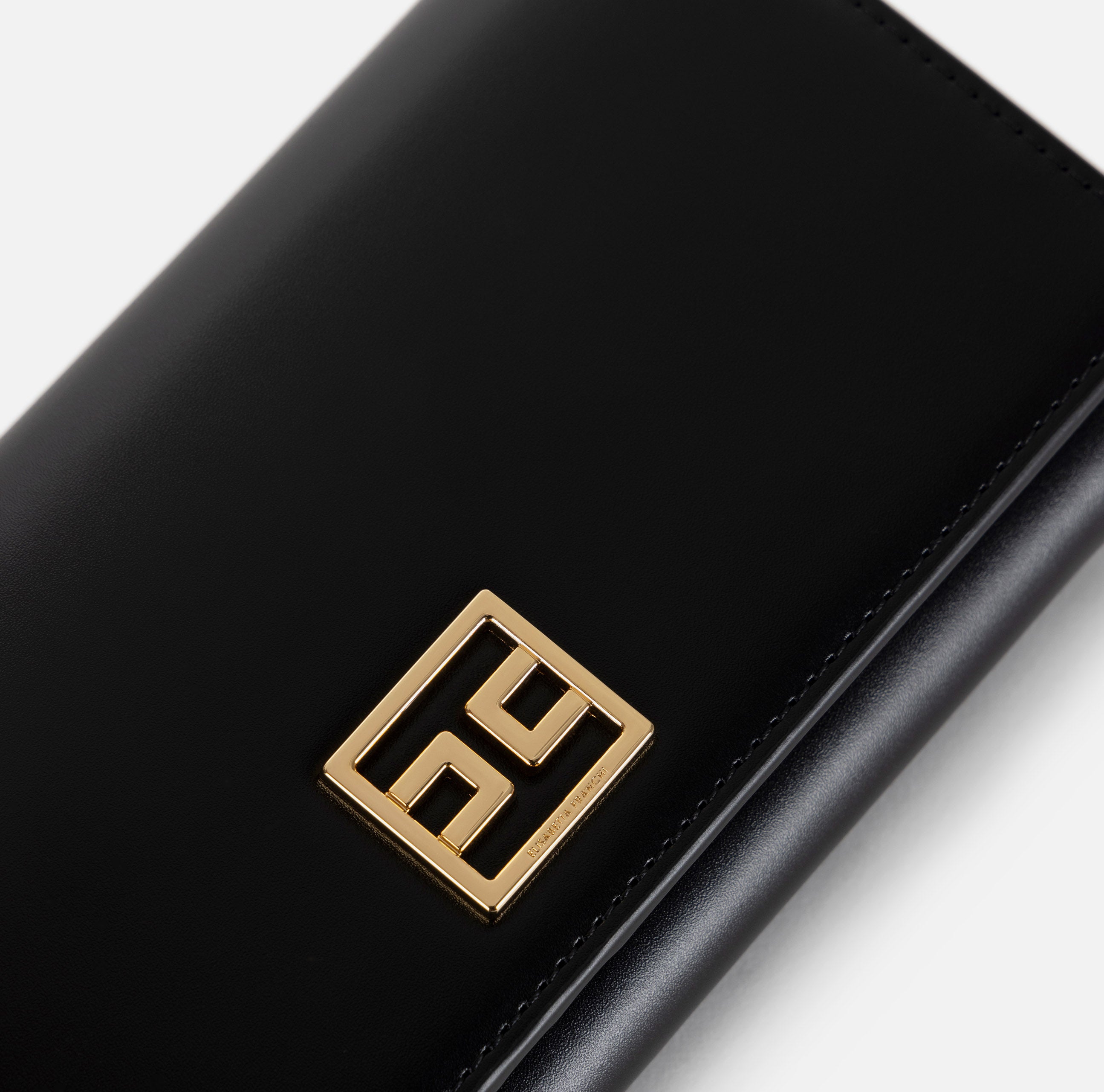 ELISABETTA FRANCHI Portafoglio Grande Placca Logo-Nero