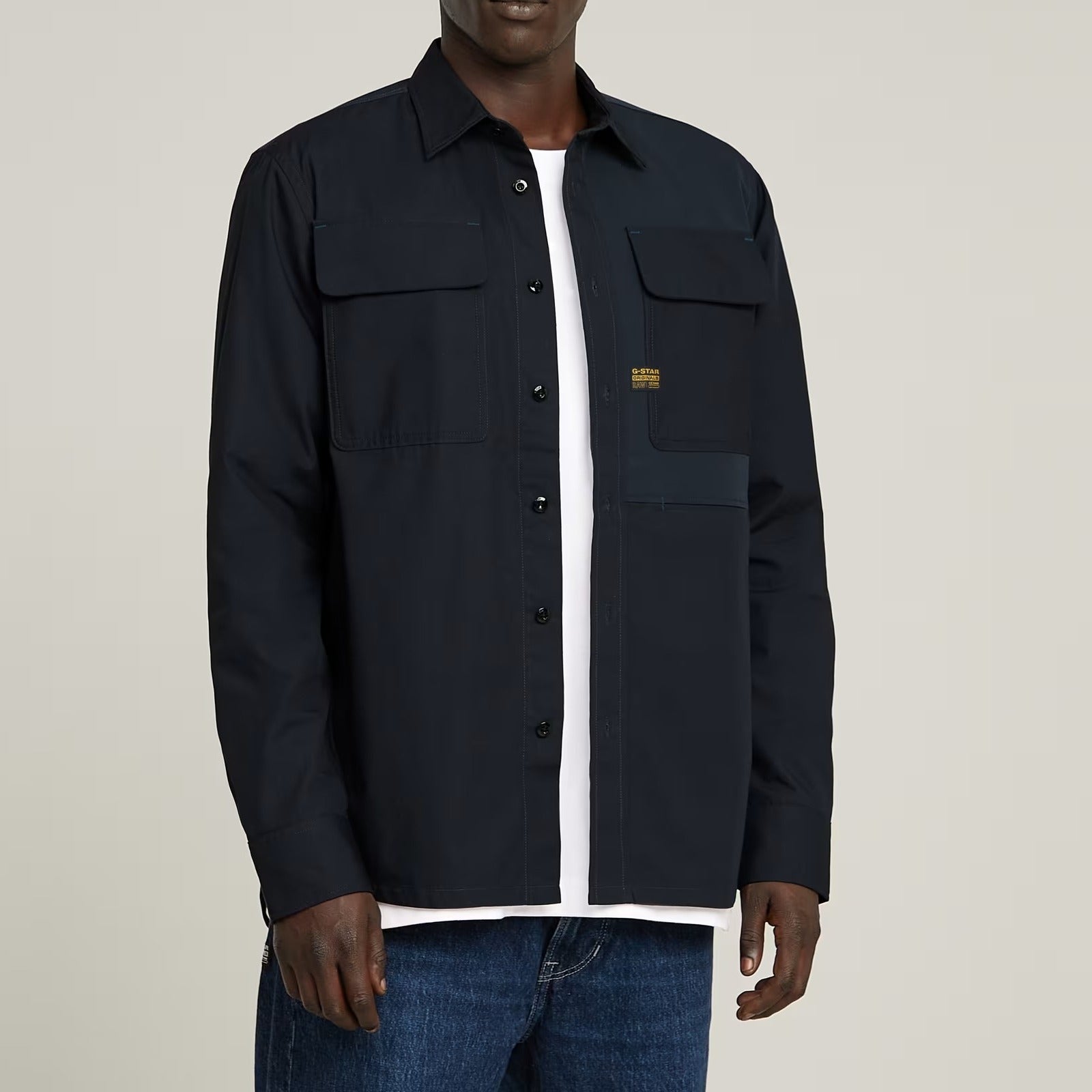 G-STAR RAW Camicia Uomo Cpo Utility Regular Shirt-Dark Blue