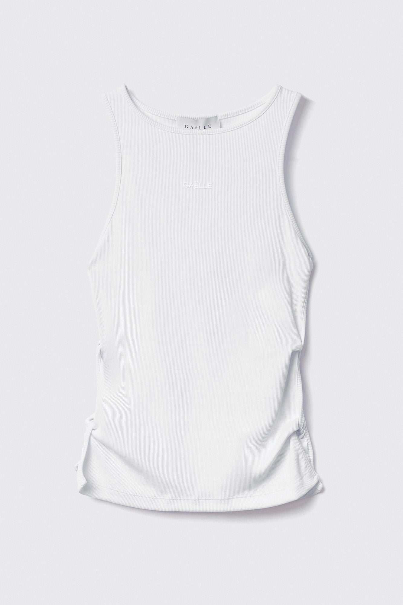 GAELLE PARIS Canotta Donna Costina Logo Siliconato-Bianco