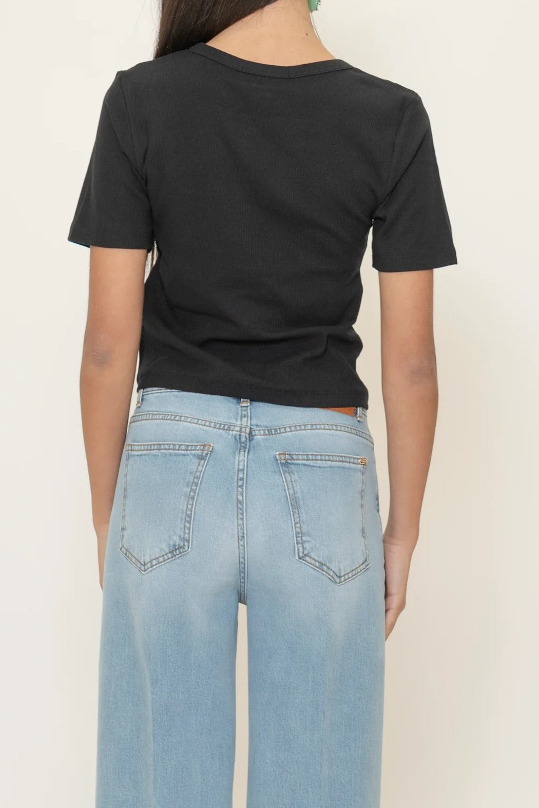 GAELLE PARIS T-Shirt Donna Costina Coulisse Logo Siliconato-Nero