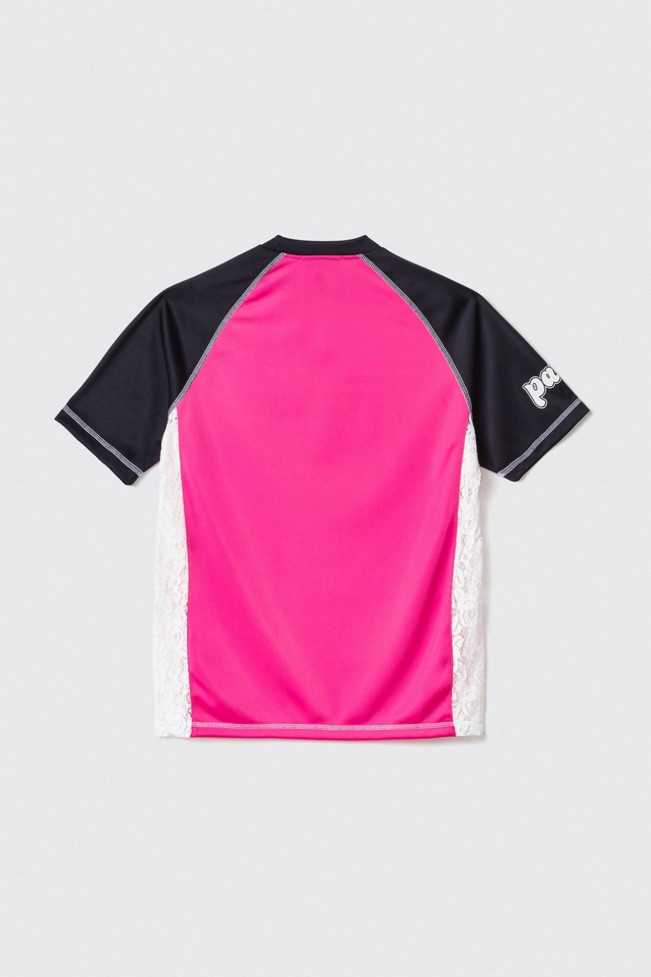 GAELLE PARIS T-Shirt Donna Inserto Pizzo-Rosa Nero
