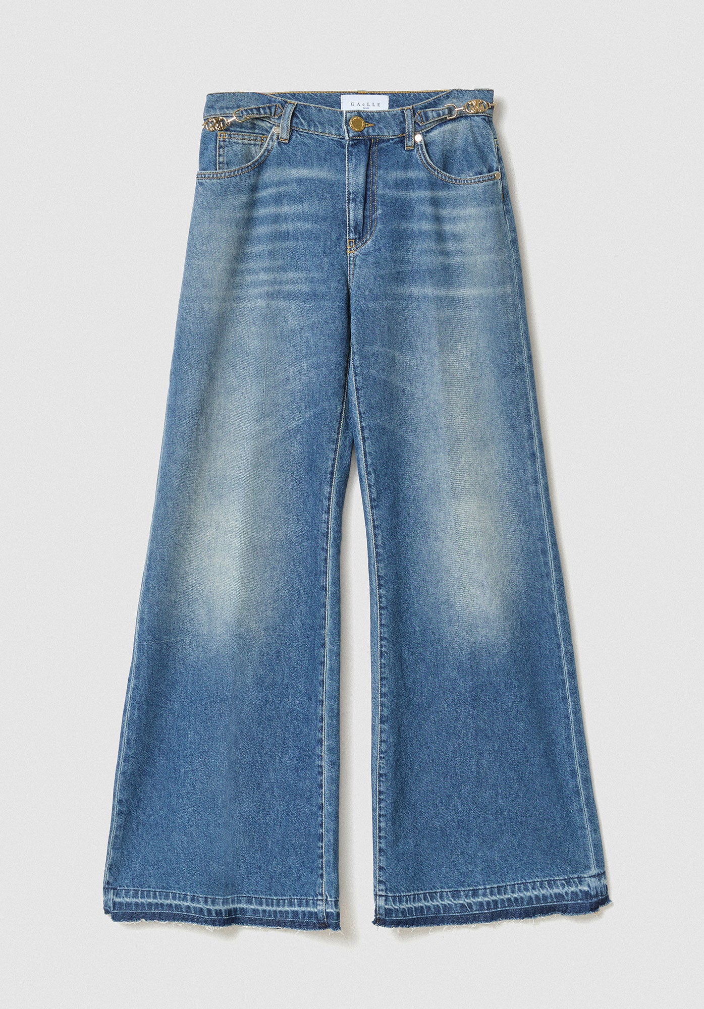 GAELLE PARIS Pantalone Jeans Donna Boy Palazzo-Blu