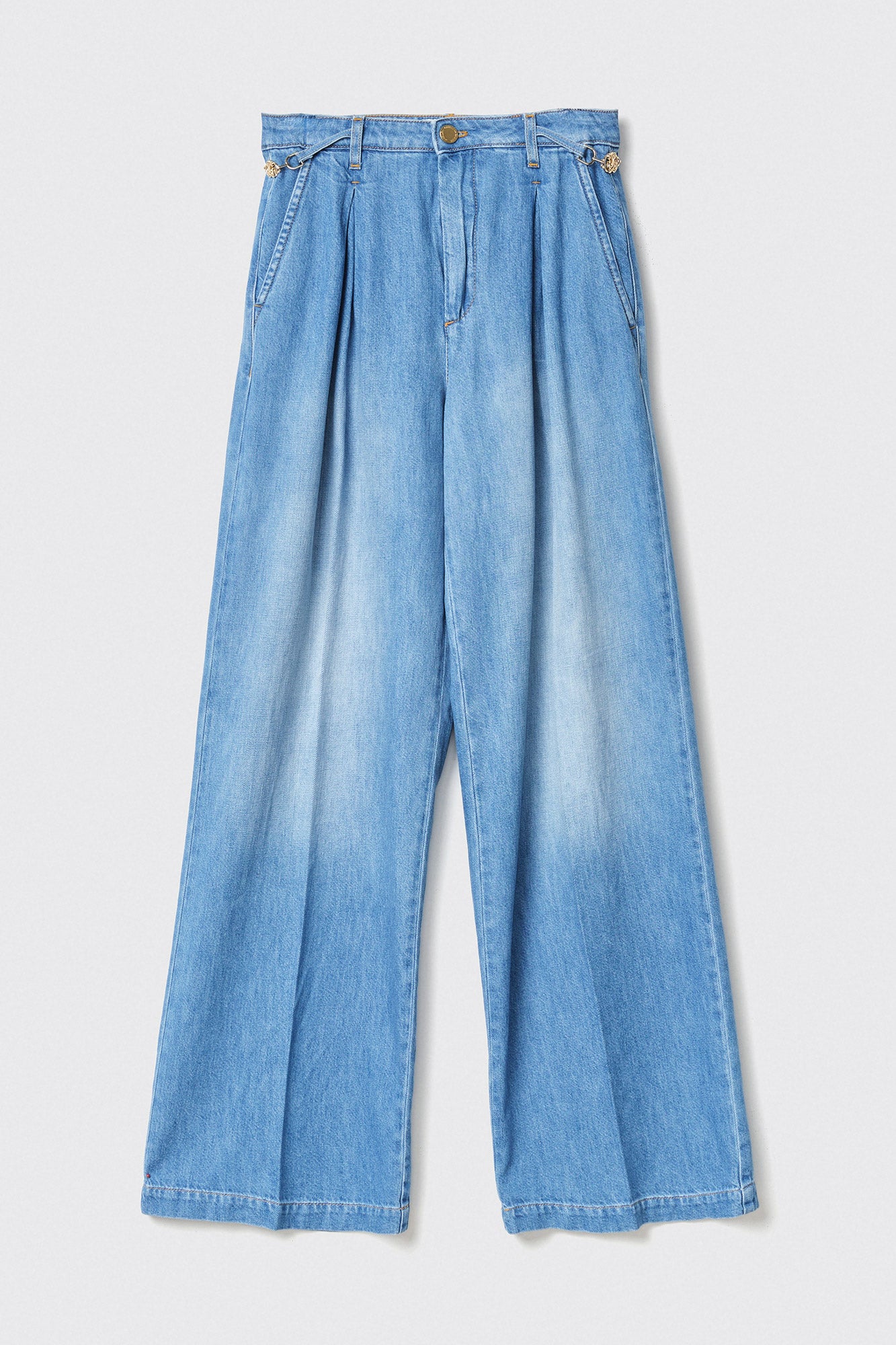 GAELLE PARIS Pantalone Donna Palazzo Chino-Blu
