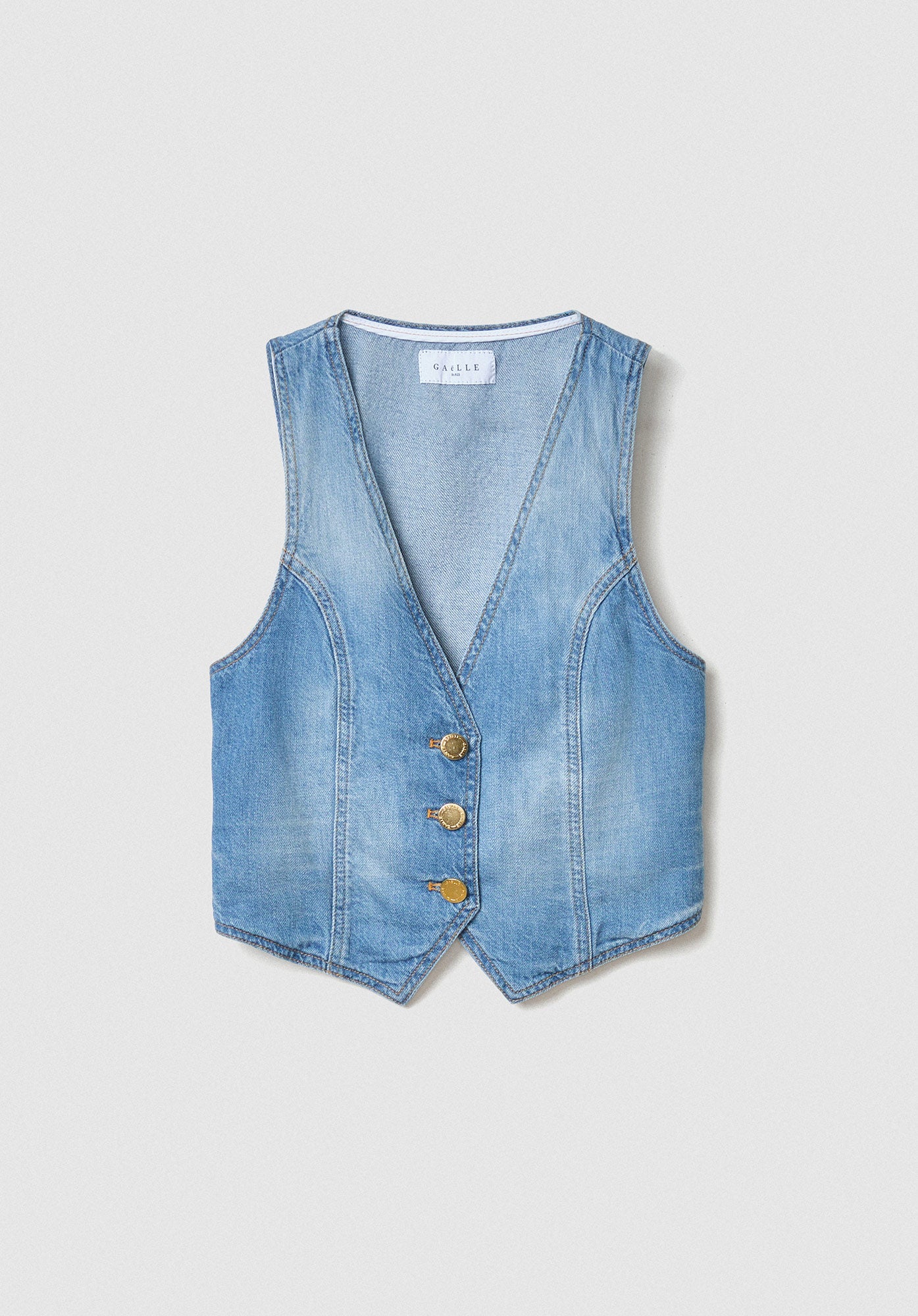 GAELLE PARIS Gilet Donna Crop Morsetto-Blu