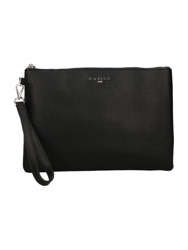 GAELLE PARIS Reg Pochette Ecopelle Logo Metallo-Nero