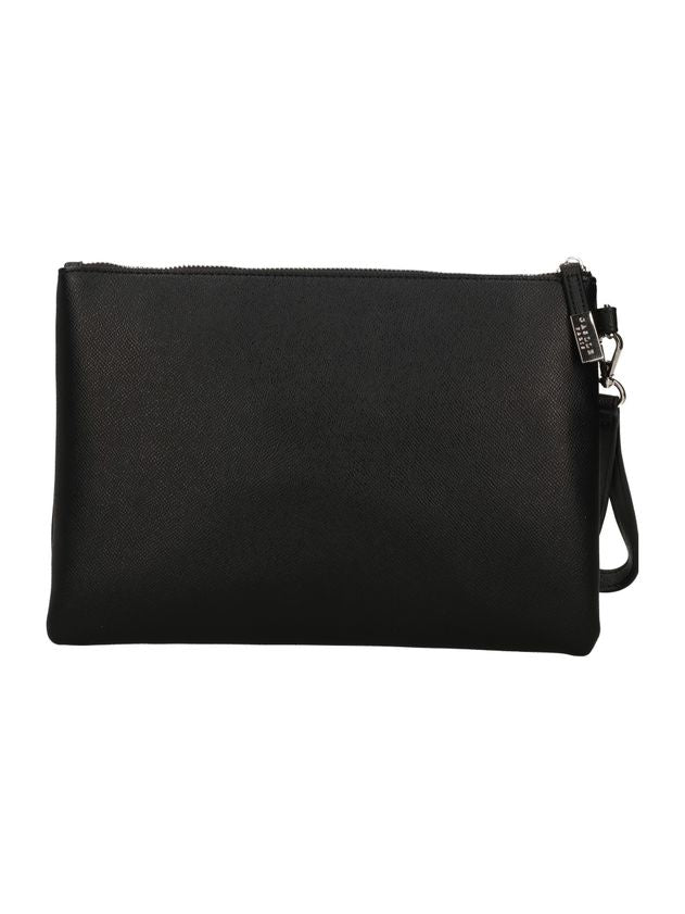 GAELLE PARIS Reg Pochette Ecopelle Logo Metallo-Nero