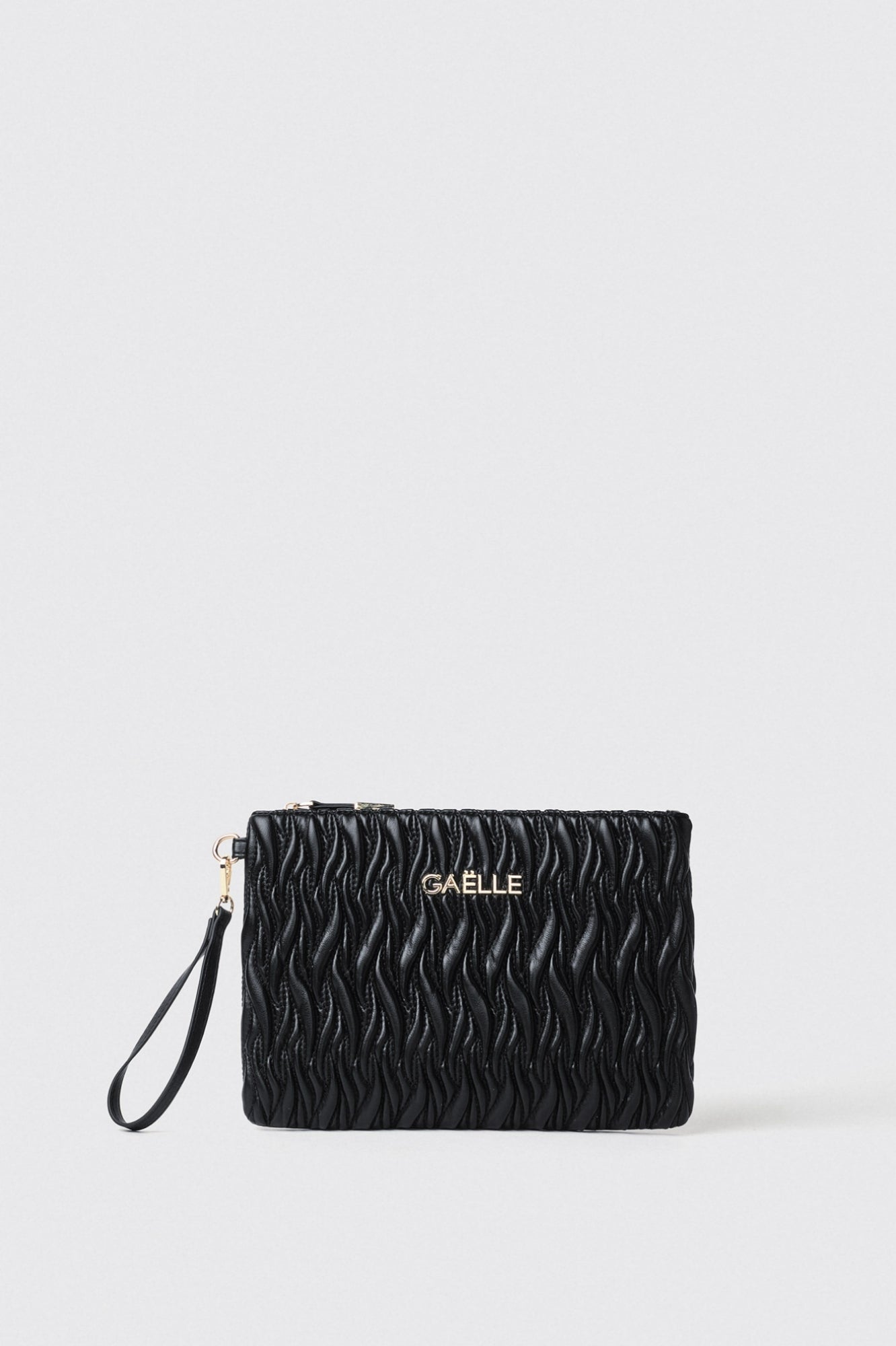 GAELLE PARIS Reg Pochette Plissè Logo Metallo-Nero