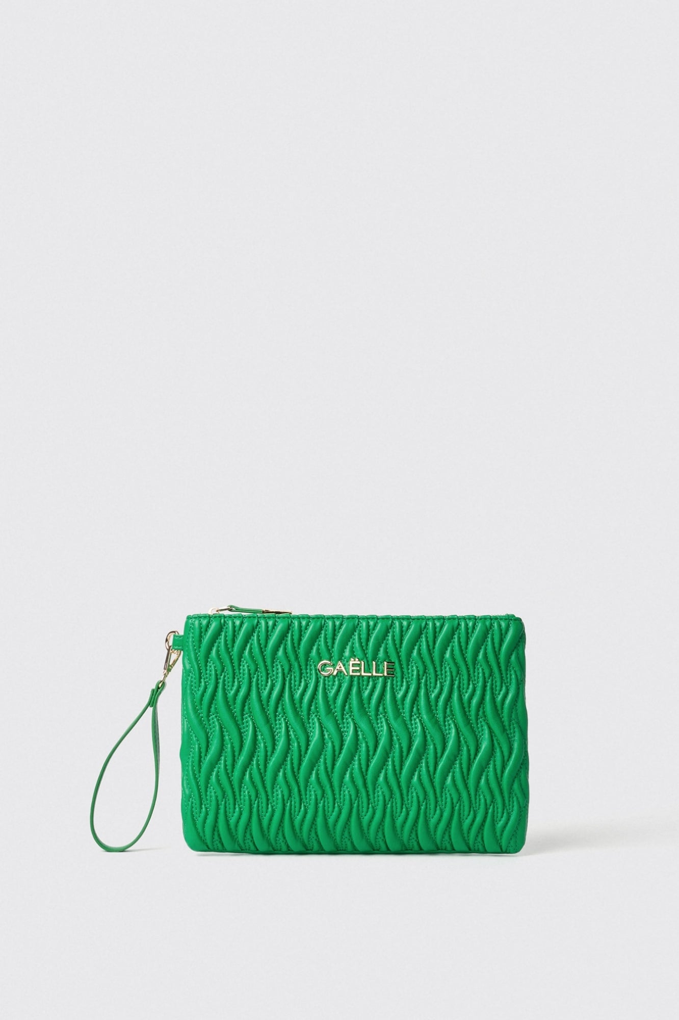 GAELLE PARIS Reg Pochette Plissè Logo Metallo-Verde