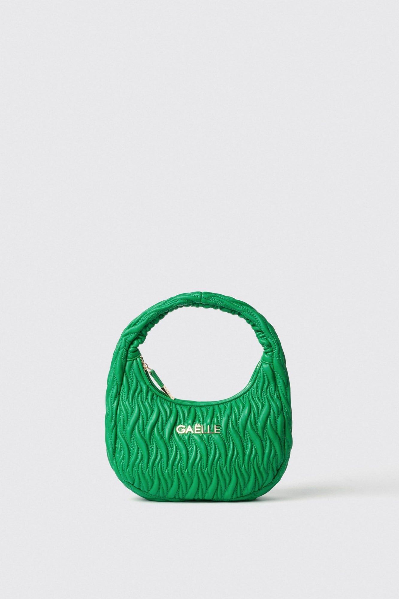 GAELLE PARIS Borsa Maxi Hobo Plissè Logo Metallo-Verde