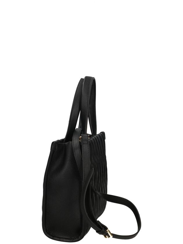 GAELLE PARIS Borsa Reg Shopper Plissè Logo Metallo-Nero
