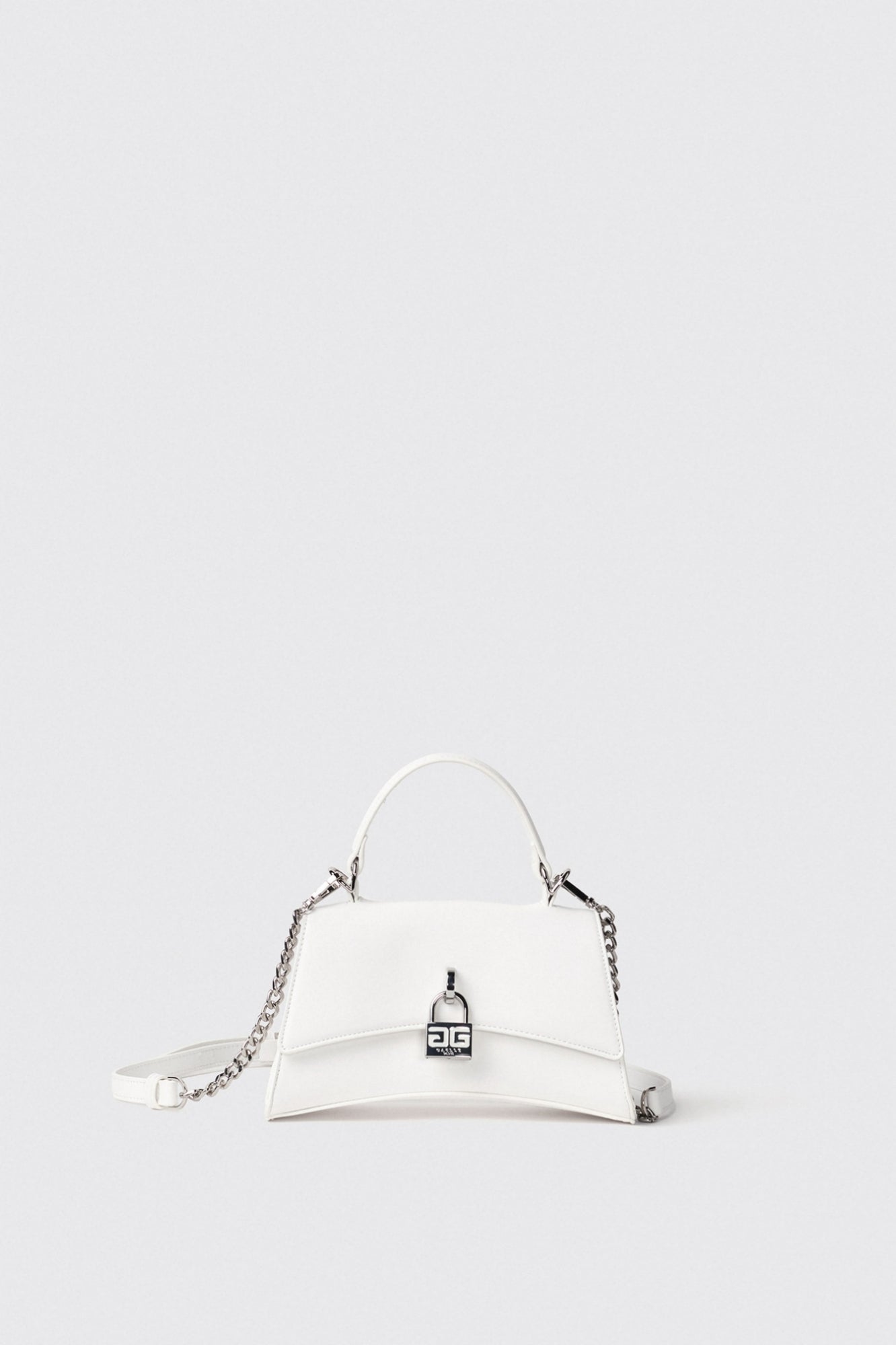 GAELLE PARIS Borsa Mini Hand Bag Lucchetto Logato-Bianco
