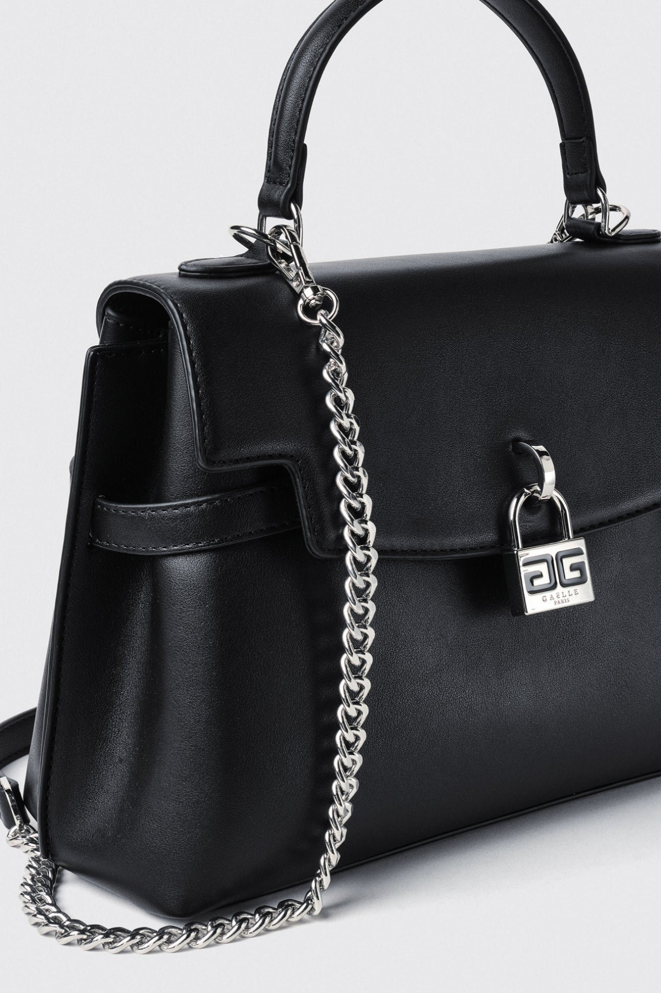 GAELLE PARIS Borsa Reg Hand Bag Lucchetto Logato-Nero