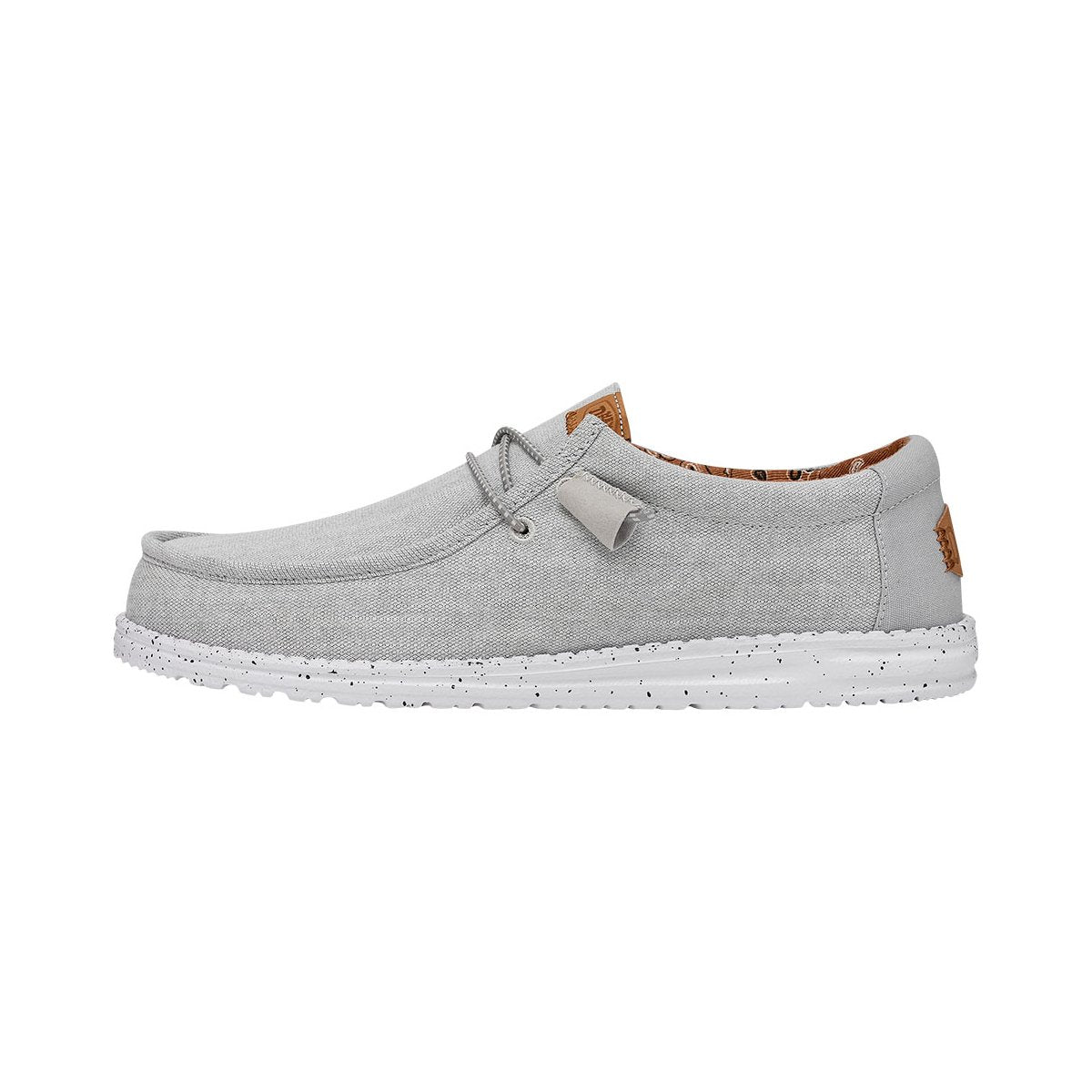 HEY DUDE Mocassino Uomo Wally Washed Canvas-Light Grey